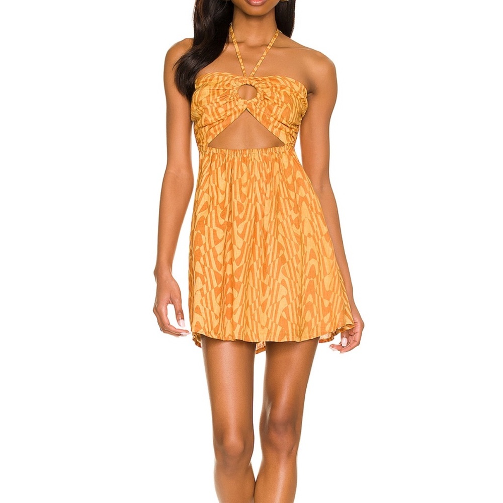 Tropical Cut Out Mini Dress